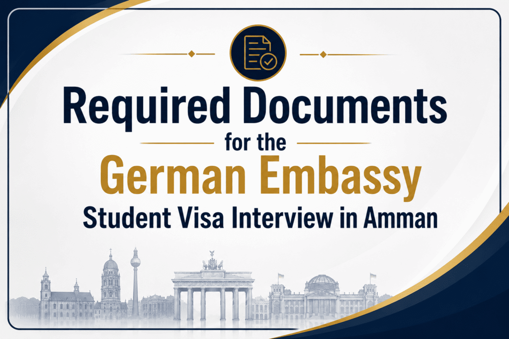 Required Documents for the German Embassy Student Visa Interview in Amman – Complete Checklist 2026 Required Documents for the German Embassy Student Visa Interview in Amman – Complete Checklist 2026