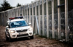 Study in Hungary for international students 250px Police Car At Hungary Serbia Border Barrier