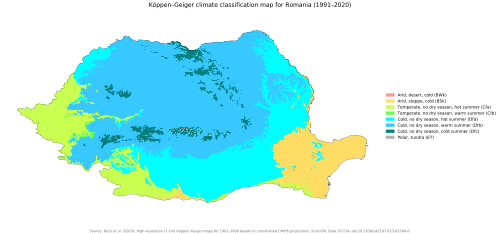 500px Koppen Geiger Map V2 ROU 1991E280932020.svg